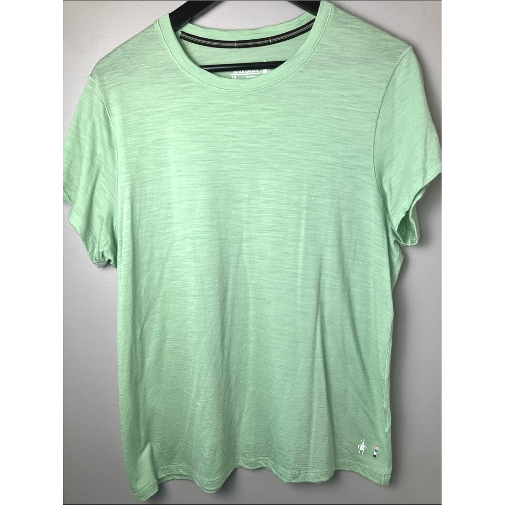 Smartwool Womens Size 1X Mint Green Short Sleeve Crew Neck Tee Shirt